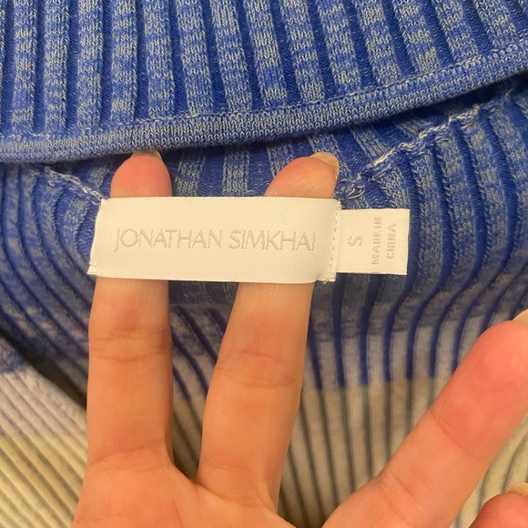 Jonathon Simkhai small like new blue gradient cut out sweater - Picture 2 of 6